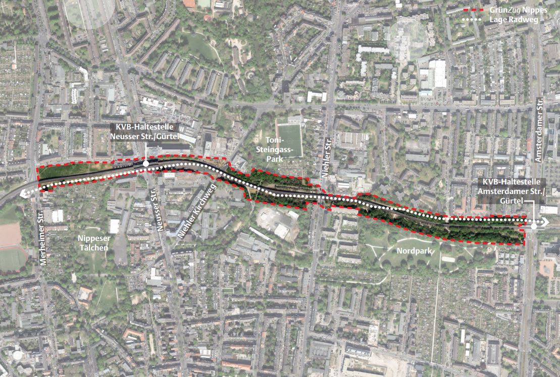 Lageplan vom Niehler Gürtel