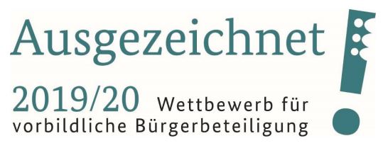 Ausgezeichnet! Wettbewerb für vorbildliche Bürgerbeteiligung - Logo Ausgezeichnet! Wettbewerb für vorbildliche Bürgerbeteiligung - Logo