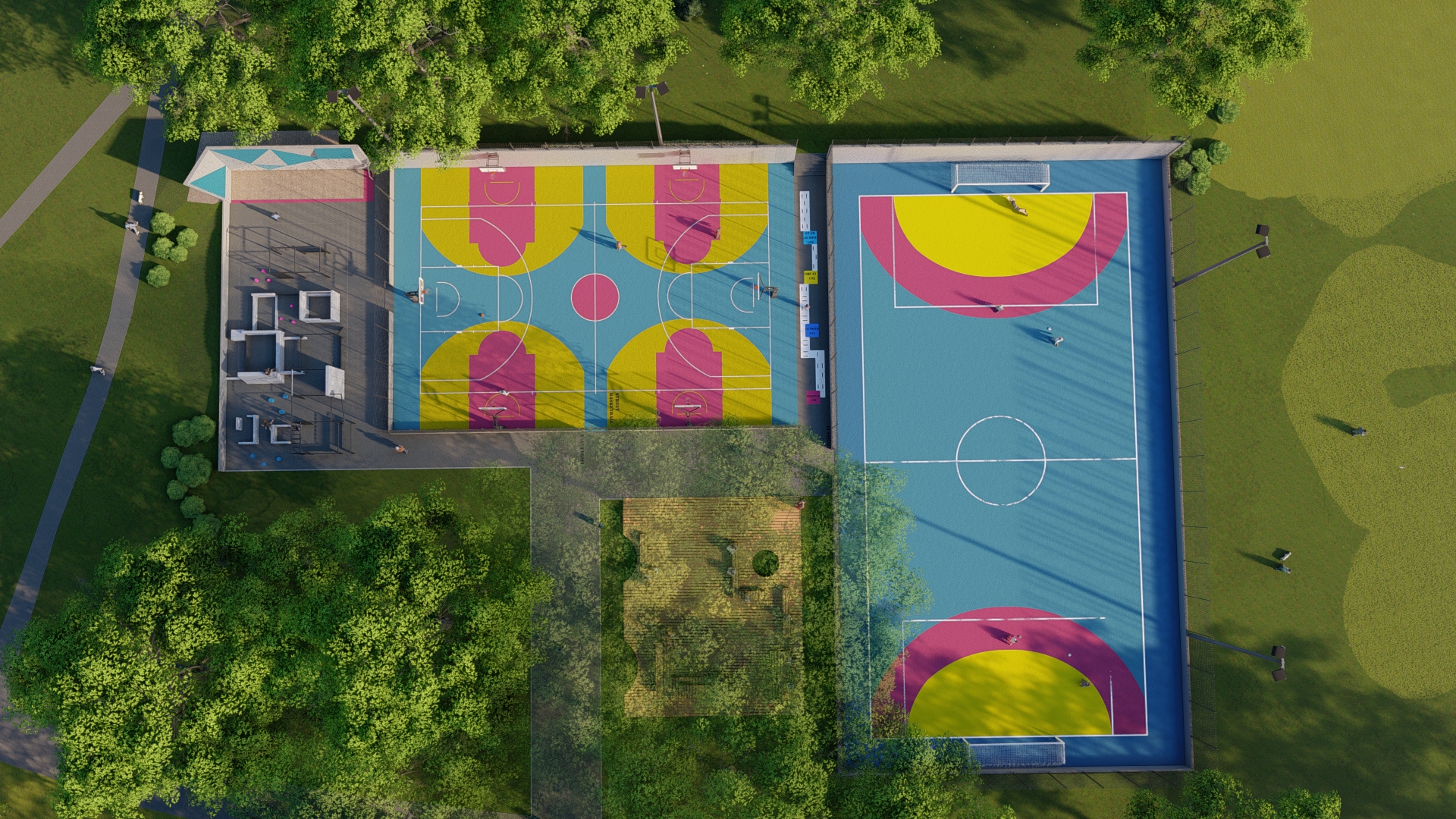 Lageplan Rendsburger Platz Beispielansicht für eine neue Sport- und Bewegungsfläche am Rendsburger Platz